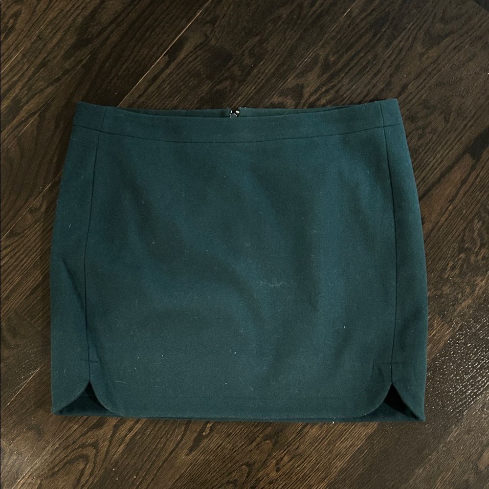 J. Crew Wool Blend Forest Green Mini Skirt